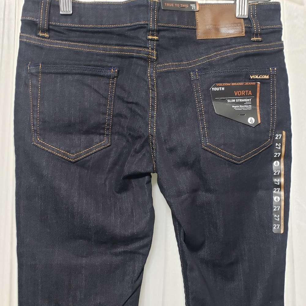 Volcom Youth Girls Sz 14 NWT Vorta Slim Straight Jeans - Picture 7 of 15